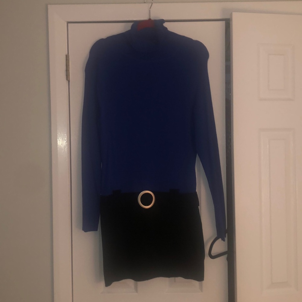 INC Blue and Black Knit Sweater Dress -Sz XL
